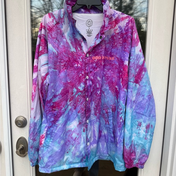 Odd Future Doughnut Windbreaker Bomber Jacket Adult Large Multicolor Mens - Picture 1 of 5